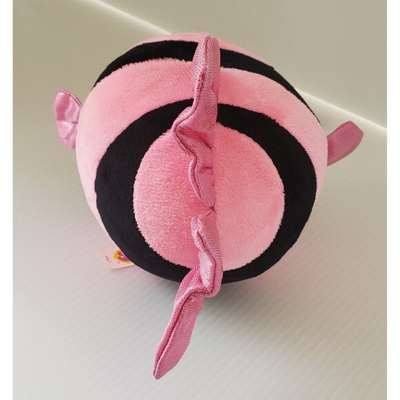 TY Beanie Ballz Gilly the Pink & Black Fish 8" Stuffed Toy Plush Striped 2013 - Picture 7 of 9